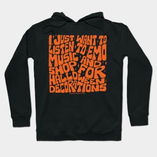 Emo Music and Halloween Decorations Hoodie